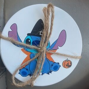 Set of 4 Halloween stitch Disney coasters